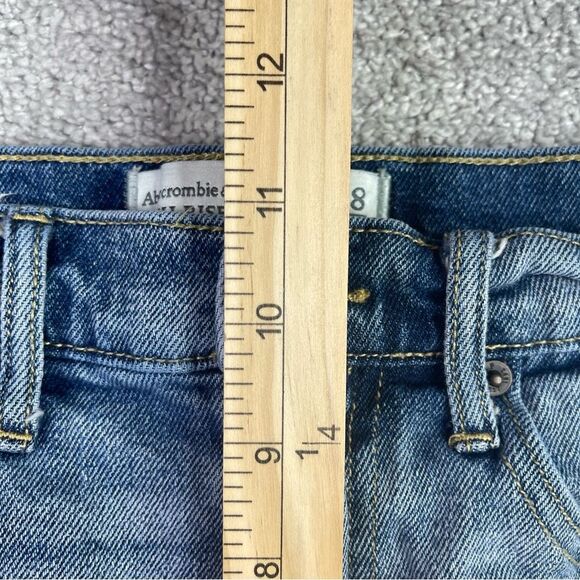 Abercrombie & Fitch Cut Off Shorts Women's 28 Blue Denim Distressed Frayed - Picture 6 of 8